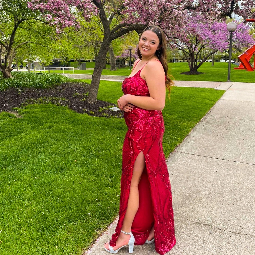 Windsor Red Sequin Prom Dress